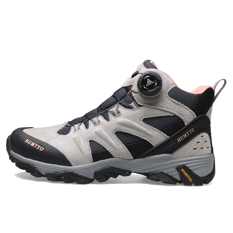 HUMTTO Mountaineering & Hiking Shoes Women’s Mid Top Light Gray/Light Pink
