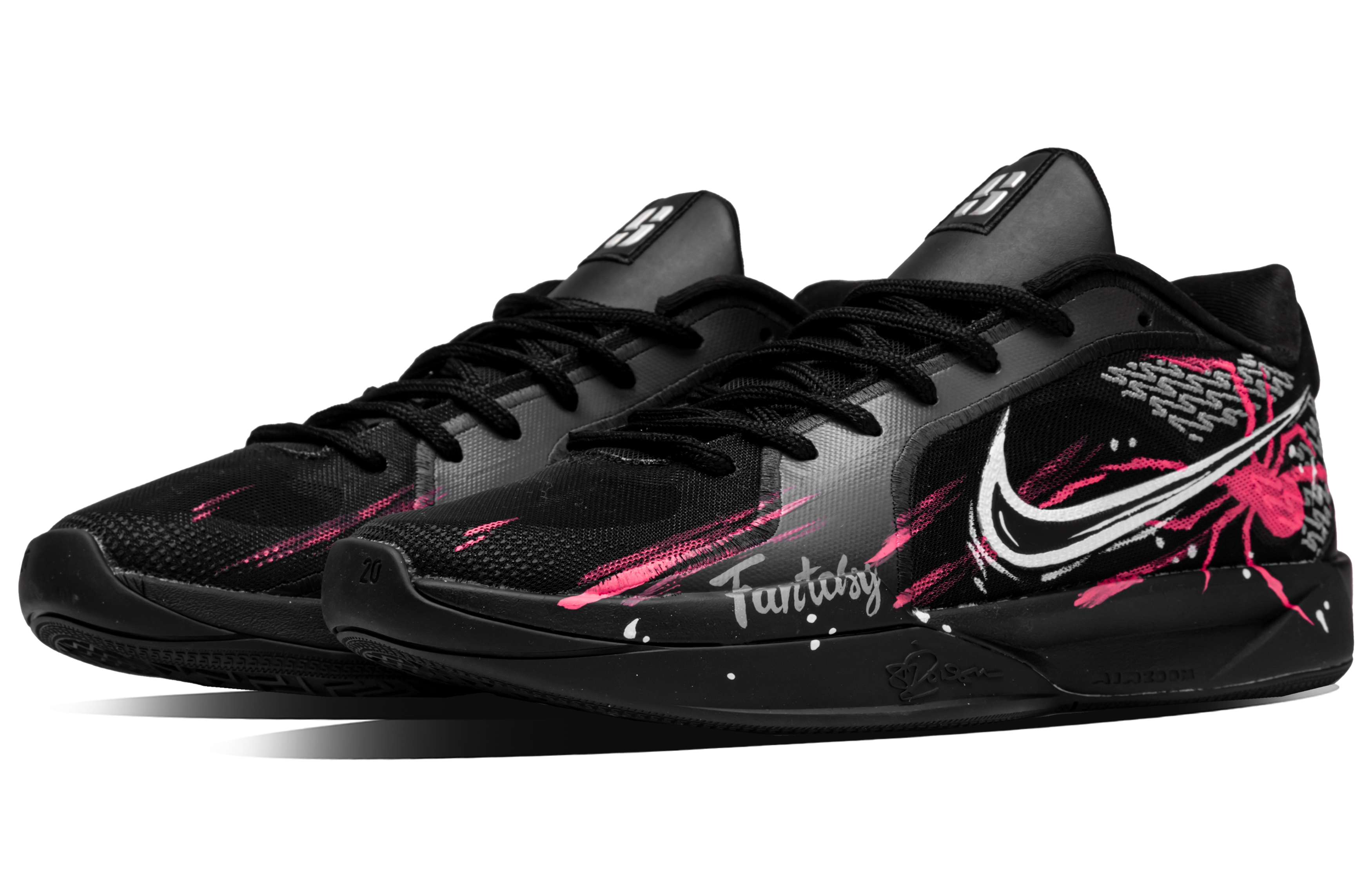 Nike Sabrina 2 Spiderweb Phantom Fabric Abrasion Resistant Low top Basketball Shoes Unisex Black Pink