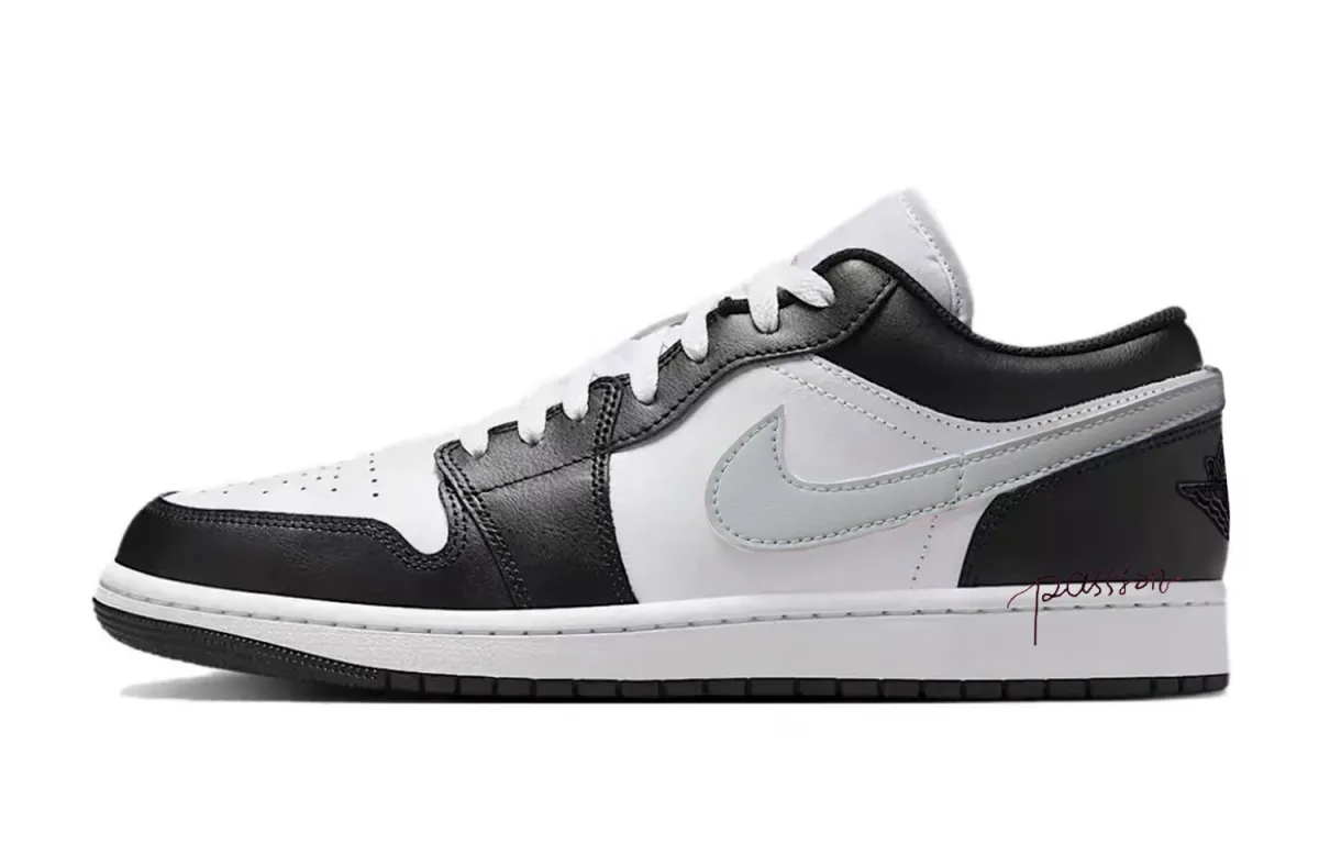 Jordan Air Jordan 1 Silver Star Abrasion Resistant Low top Vintage Basketball Shoes Unisex Black Silver