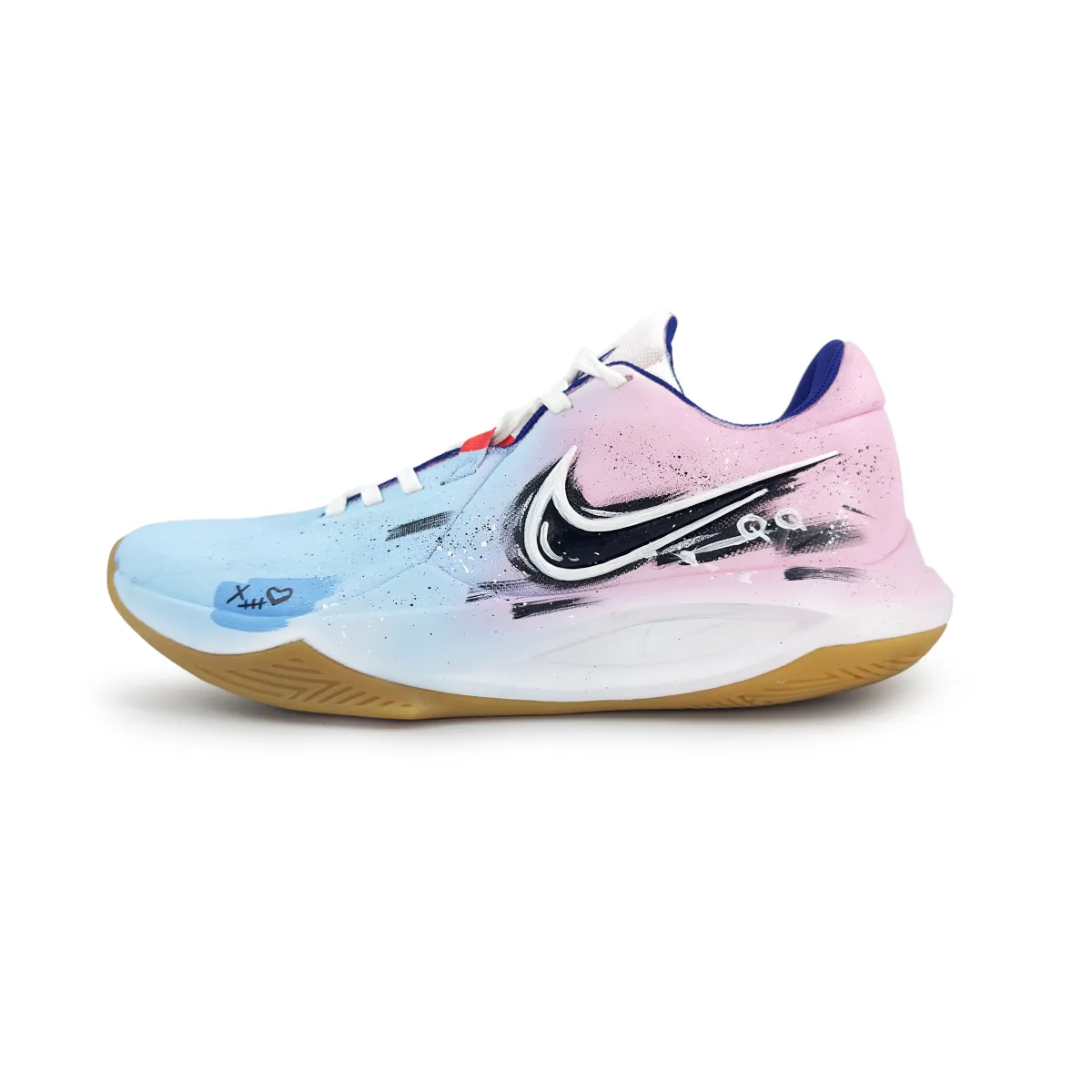 Nike Precision 6 Court Artist Cushioning Low top Basketball Shoes Men's Pink Blue