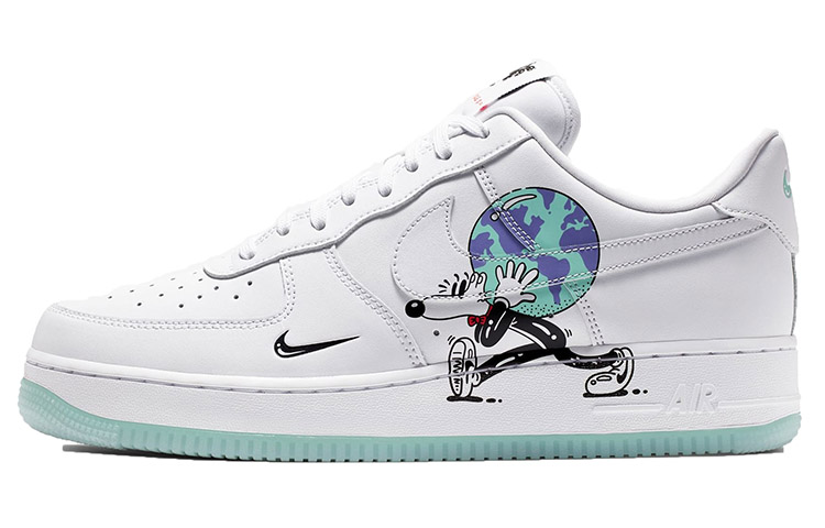 Nike Air Force 1 Flylearher Earth Day Collection Air Force 1 Protect the Earth Earth Day OG Style Comfortable Low-top Sneakers Same Style for Men and Women White