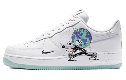 Nike Air Force 1 Flylearher Earth Day Collection Air Force 1 Protect the Earth Earth Day OG Style Comfortable Low-top Sneakers Same Style for Men and Women White