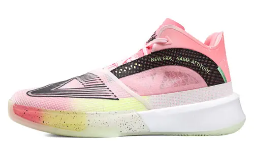 PEAK Surfing The Big Triangle 1.0 Basketball Shoes Men's Mid Top Pink Peach Red