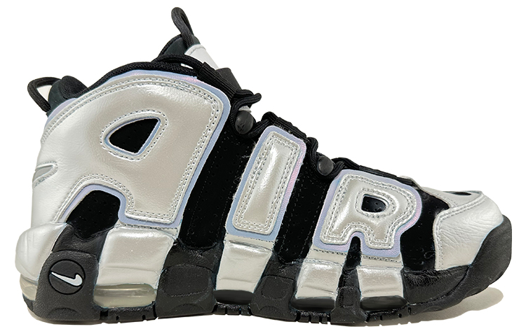 Nike Air More Uptempo Leather Cushioning Slip Resistant Abrasion Resistant Coverage Mid top Covered Basketball Shoes GS