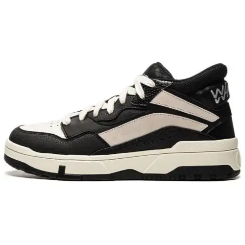 Li Ning Wave MID Slip Resistant Abrasion Resistant Mid top Skateboard Shoes Men's Black