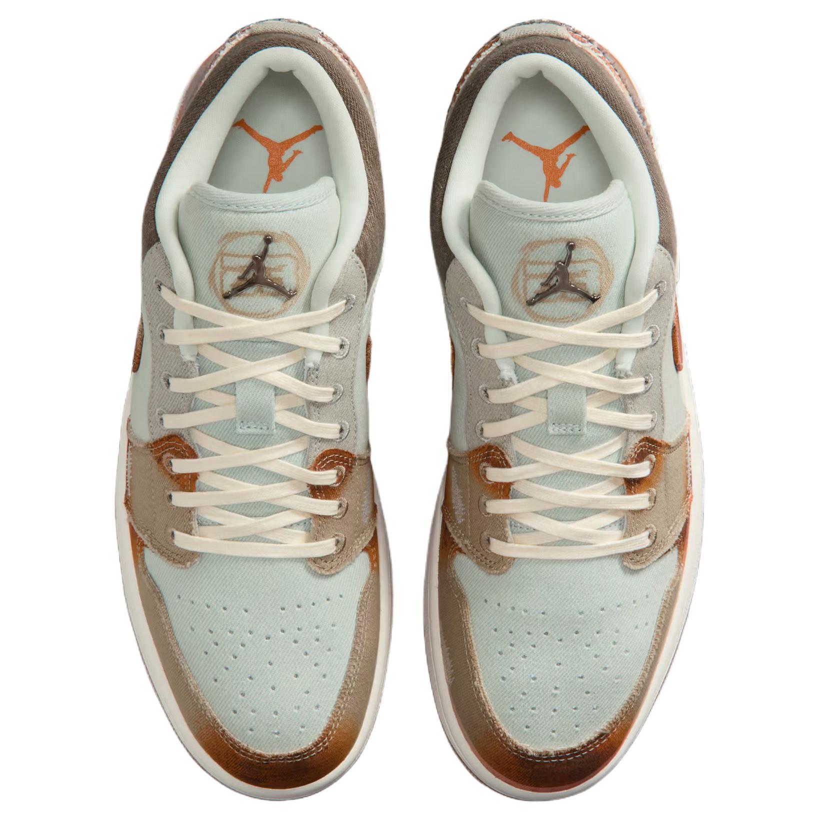 Jordan Air Jordan 1 Cushioning Low top Vintage Basketball Shoes Men’s Blue Brown
