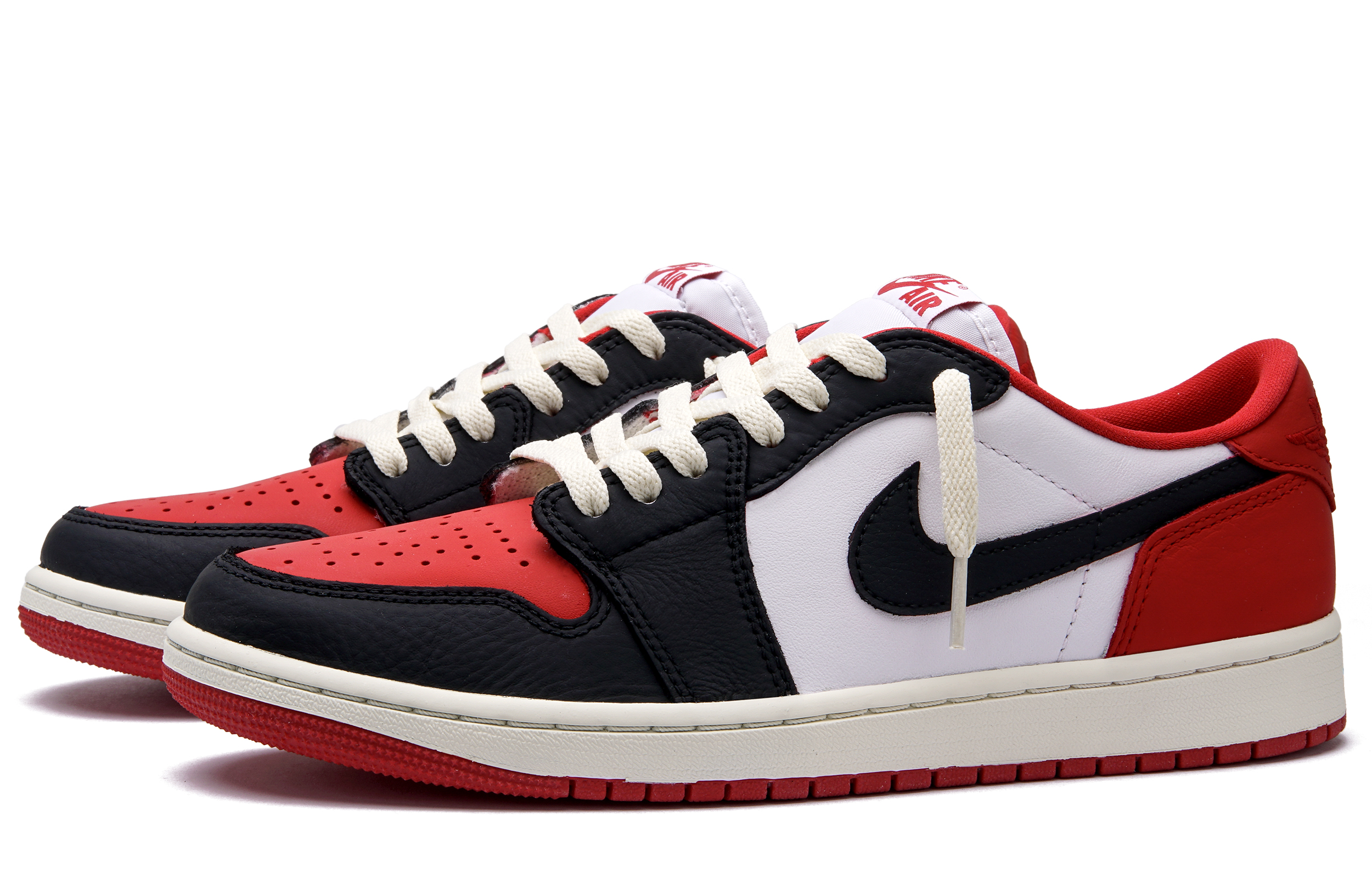 Jordan Air Jordan 1 Slip Resistant Low top Vintage Basketball Shoes Unisex Red