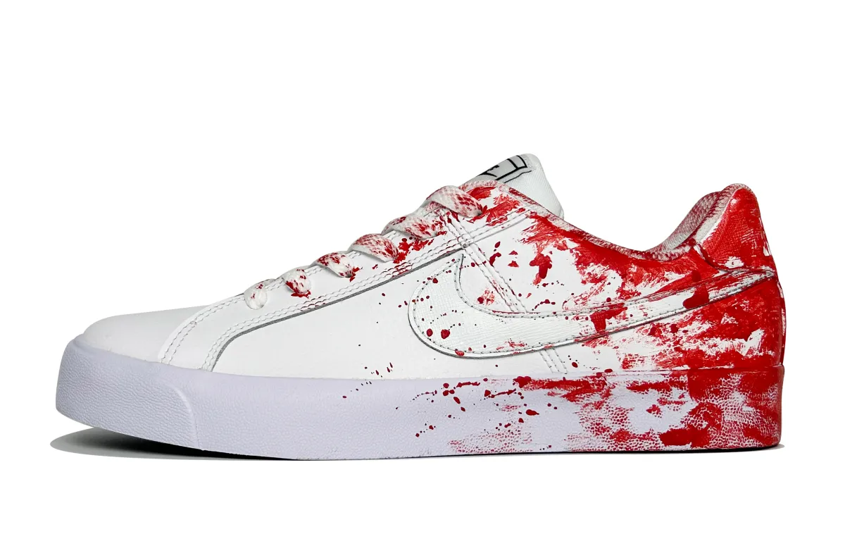 Nike Court Royale Crime Scene Abrasion Resistant Slip Resistant Low top Skateboard Shoes Unisex Red White