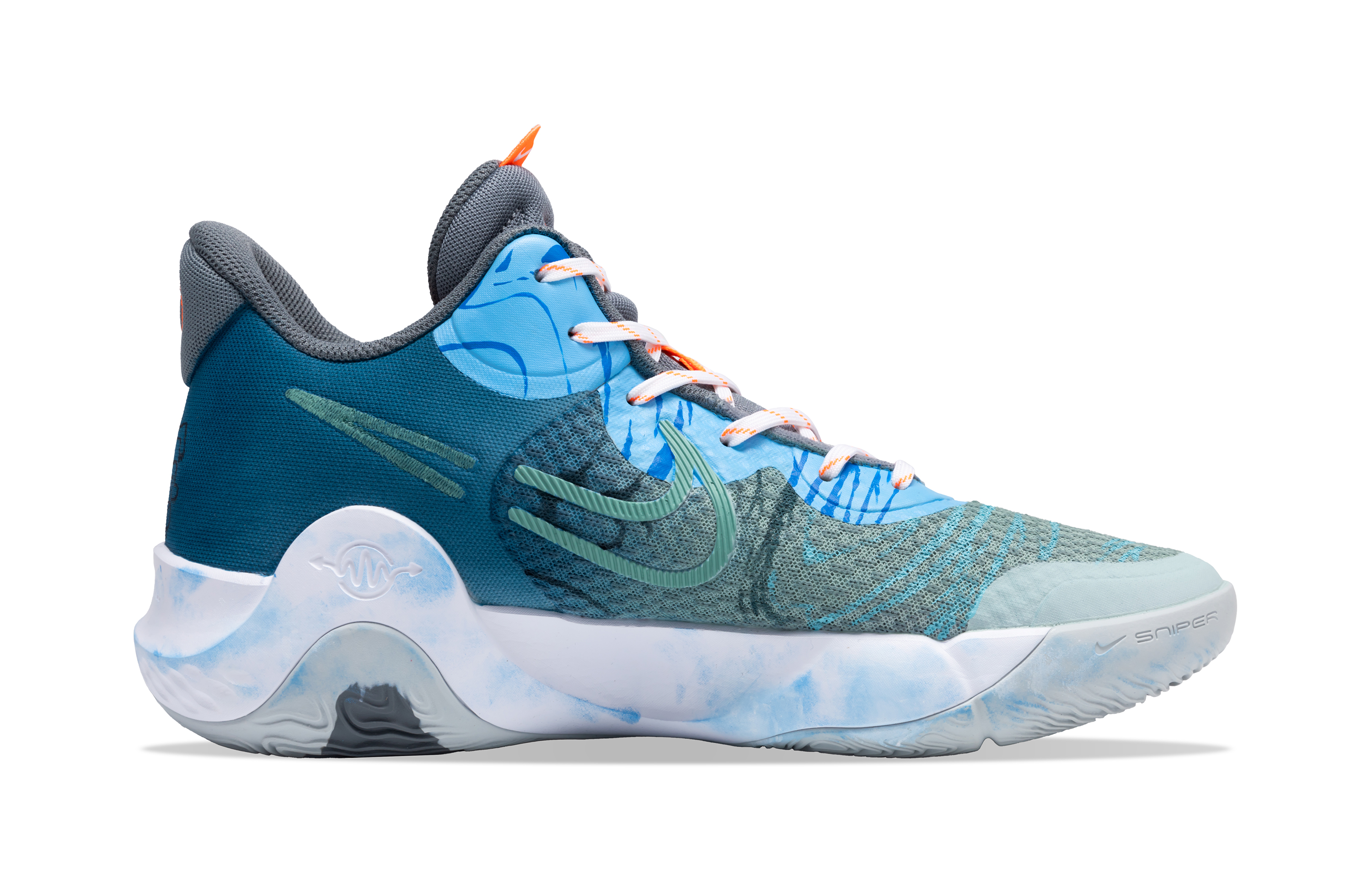 Nike KD Trey 5 IX Mesh Cushioning Grip Cushioning Grip Mid top Basketball Shoes Unisex Blue