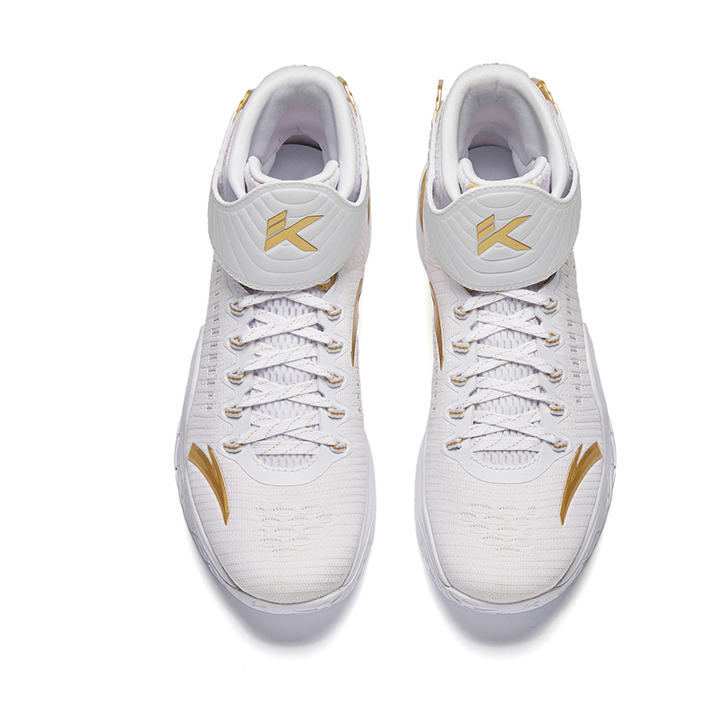 Anta KT3 Cushioning Slip Resistant High top Basketball Shoes Men’s White Gold