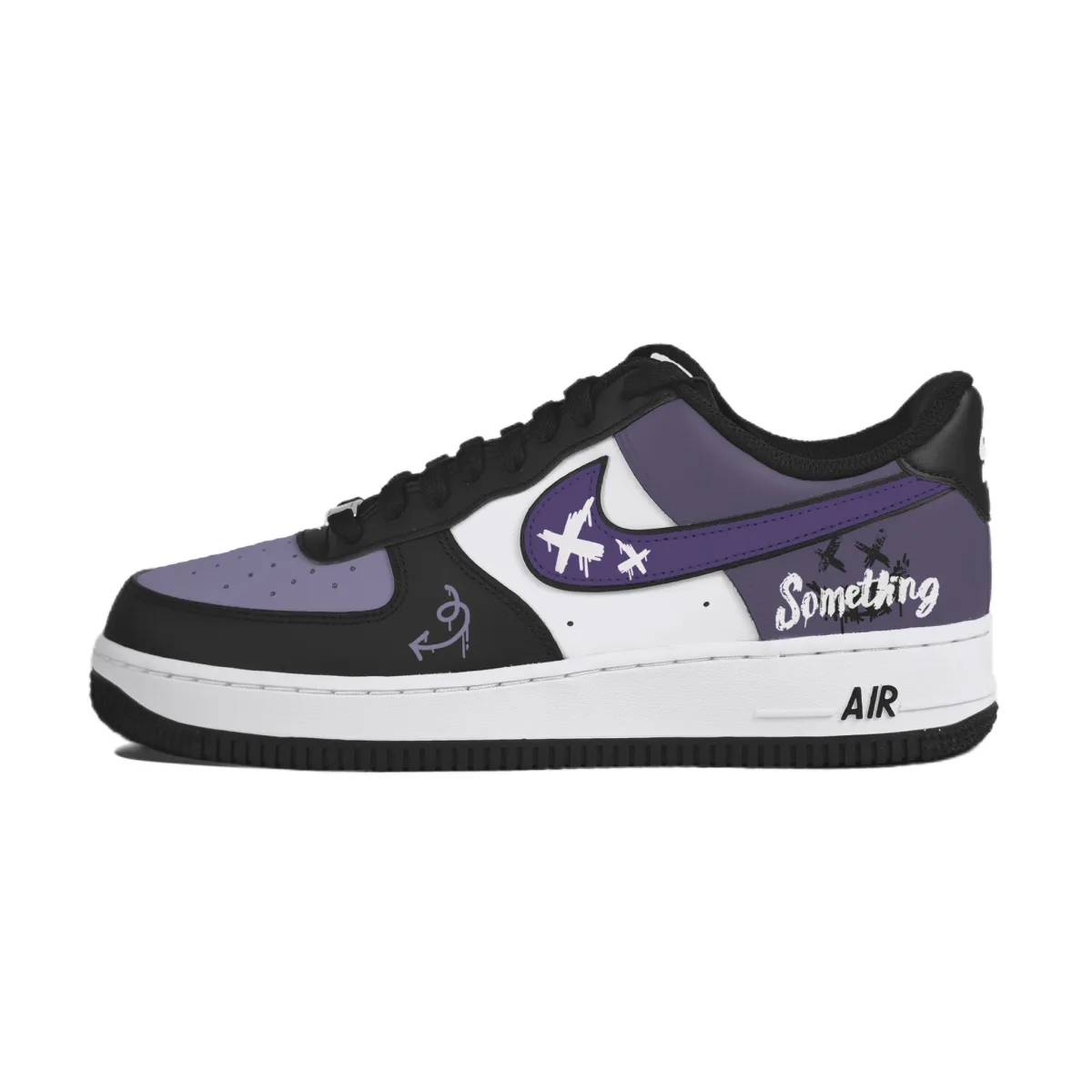 Nike Air Force 1 Abrasion Resistant Low top Skateboard Shoes Unisex Black