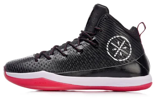 Li Ning All In Team 5 Wade Collection Cushioning High top Basketball Shoes Unisex Black Red