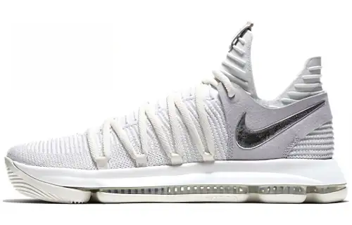 Nike KD 10 simple and comfortable non-slip lightweight low-top basketball shoes men's pure white