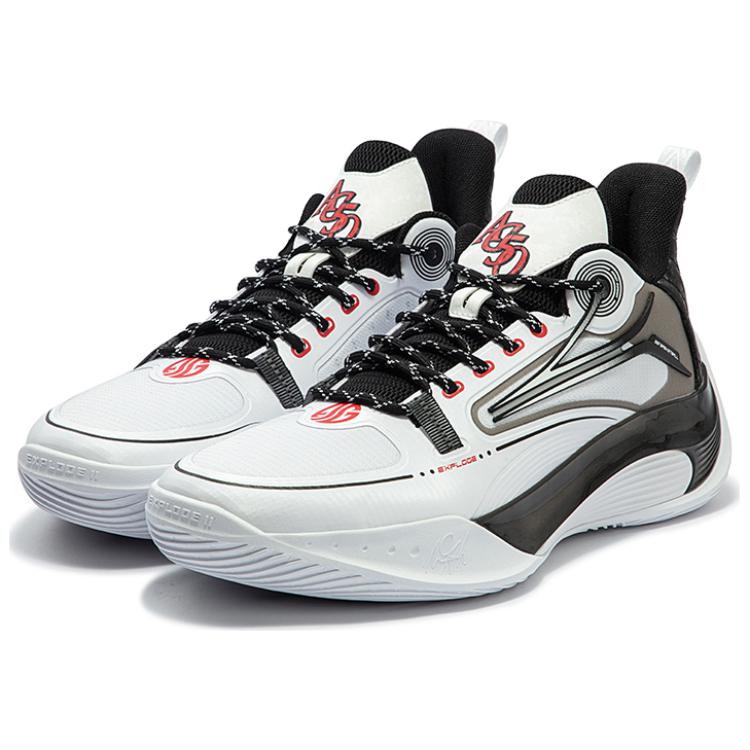 361° AG Sparkling 2.0 Comfortable Slip Resistant Abrasion Resistant Basketball Shoes Men’s White Black