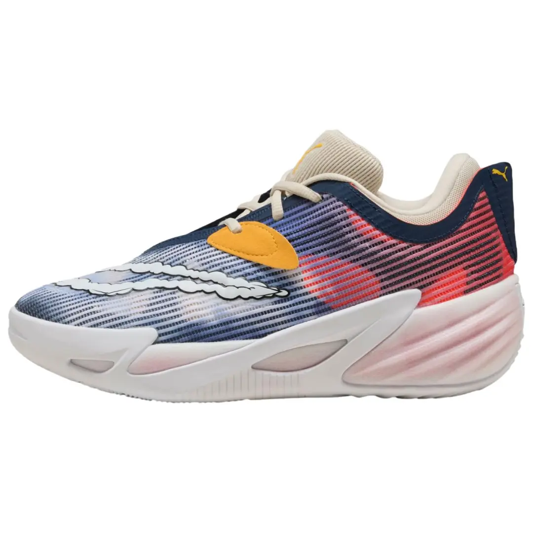 PUMA All Pro Nitro Basketball Shoes Unisex Blue Red