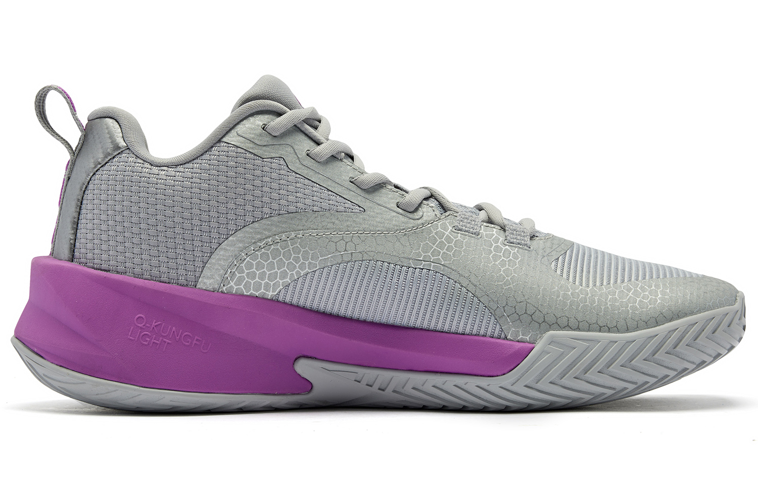 QIAODAN Halberd 7TEAM Cushioning Slip Resistant Abrasion Resistant Low top Basketball Shoes Men’s Gray Purple