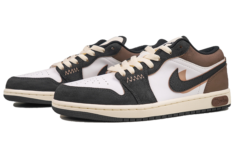 Jordan Air Jordan 1 RISK Mocha Double Hook Slip Resistant Abrasion Resistant Low top Vintage Basketball Shoes Men’s