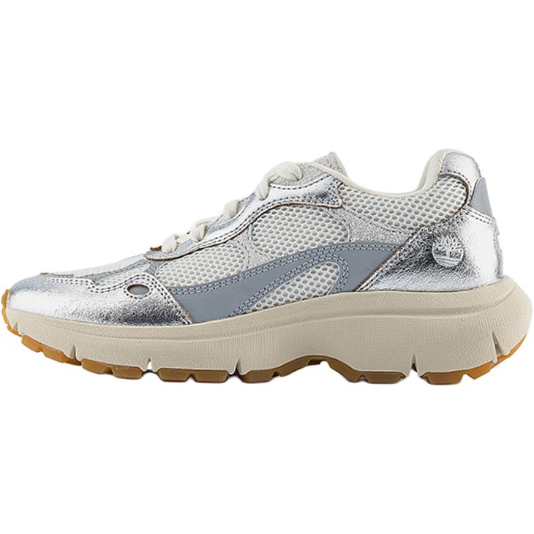 Timberland Textile, Synthetic Leather Breathable Lightweight Grip Low top Mountaineering Hiking Shoes Women’s Silver
