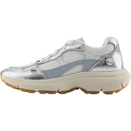Timberland Textile, Synthetic Leather Breathable Lightweight Grip Low top Mountaineering Hiking Shoes Women's Silver