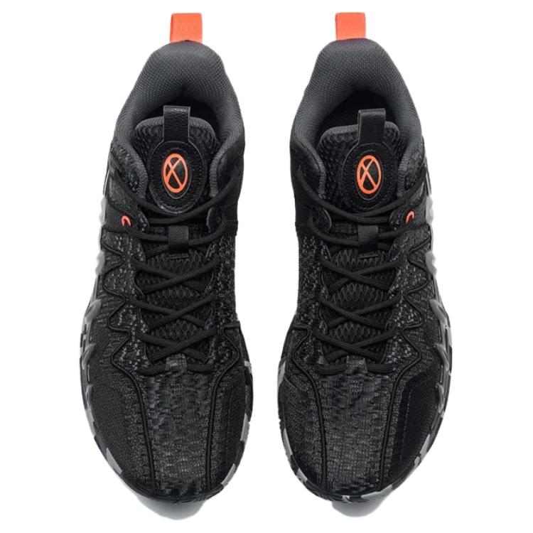 XTEP Synthetic Leather Abrasion Resistant Cushioning Low top Basketball Shoes Men’s Black