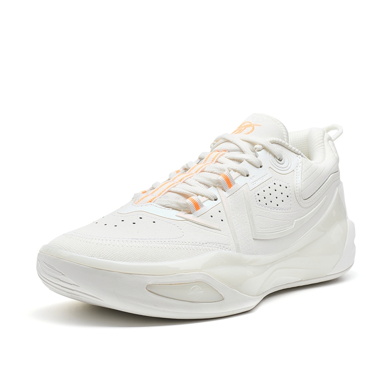XTEP Abrasion Resistant Low top Basketball Shoes Men’s Sail White/Highlighter Orange