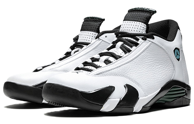Мужские кроссовки Jordan Air Jordan 14 Retro Oxidized Green (бело-черные с зеленым) — 白/氧化绿/传奇蓝/黑 — фото 3