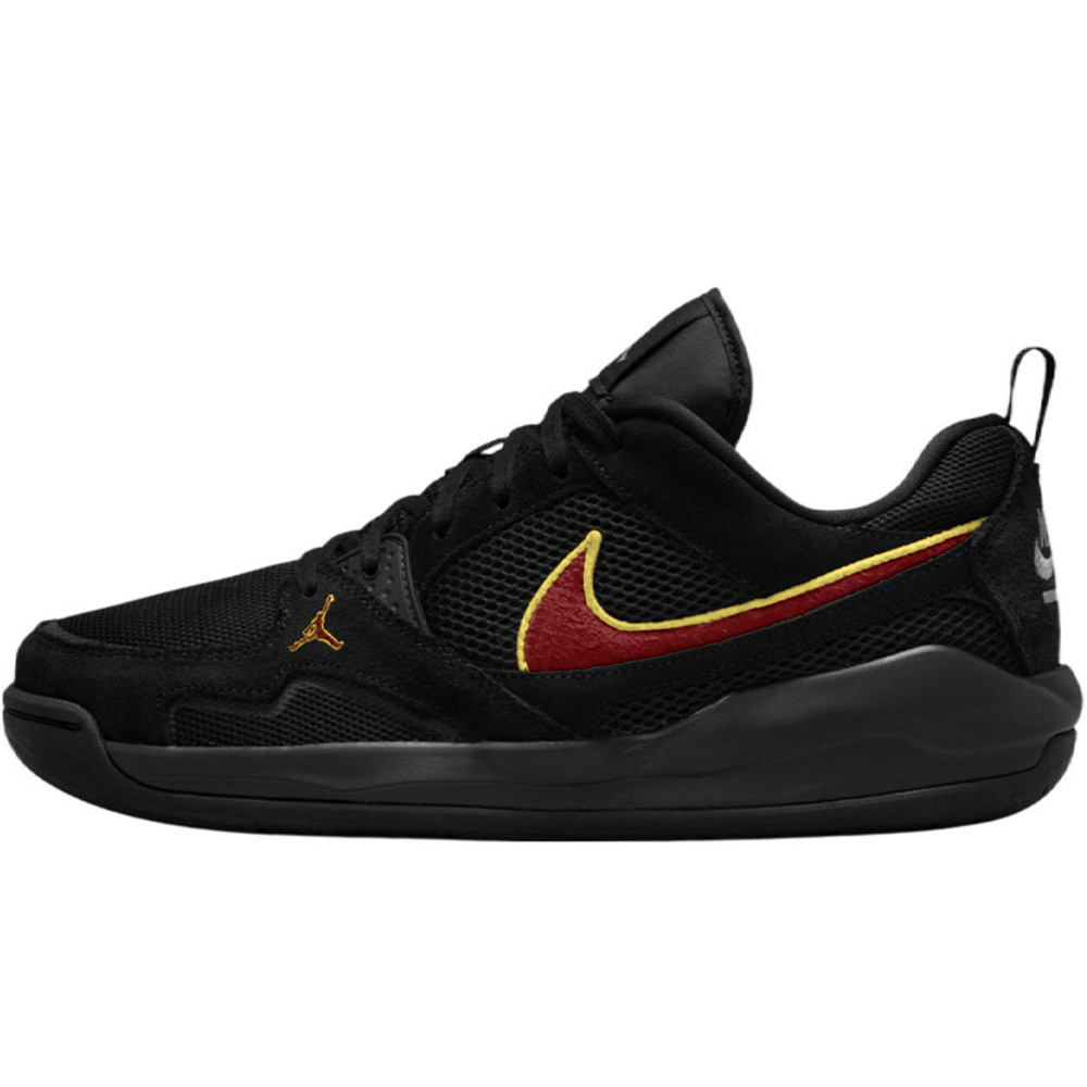 Jordan Air Jordan 1 Vintage Basketball Shoes Unisex Low Top Black Red Yellow