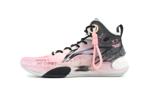 Li Ning YuShuai 17 Abrasion Resistant Slip Resistant High top Basketball Shoes Men's Black Pink
