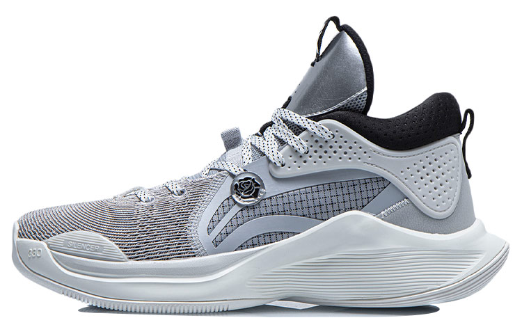Li Ning SILENCER CJ McCollum Cushioning Slip Resistant Abrasion Resistant Mid top Basketball Shoes Men’s Gray