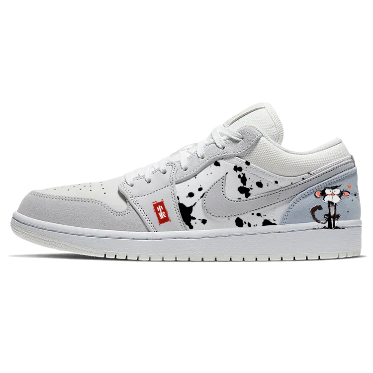Jordan Air Jordan 1 Vintage Basketball Shoes Unisex Low Top White/Gray