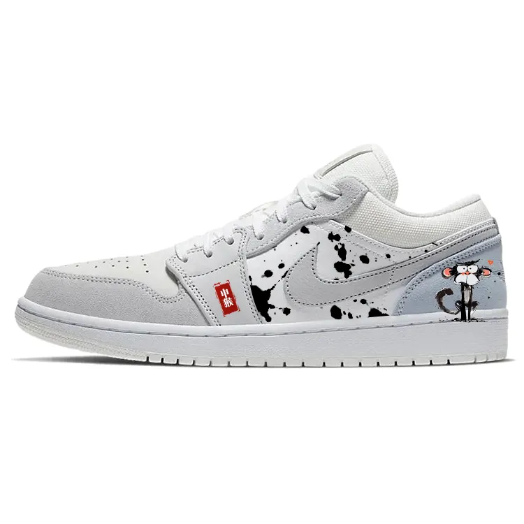 Jordan Air Jordan 1 Vintage Basketball Shoes Unisex Low Top White/Gray