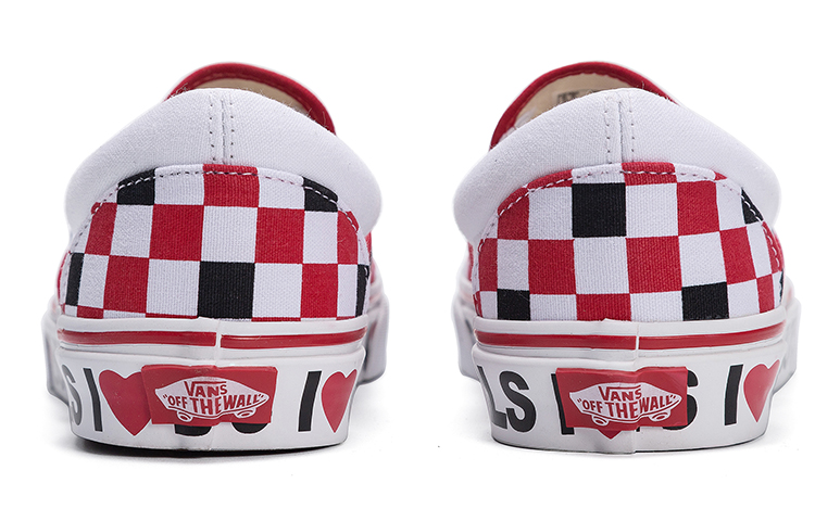 Кеды Vans slip-on Heart (бело-красный) — фото 5