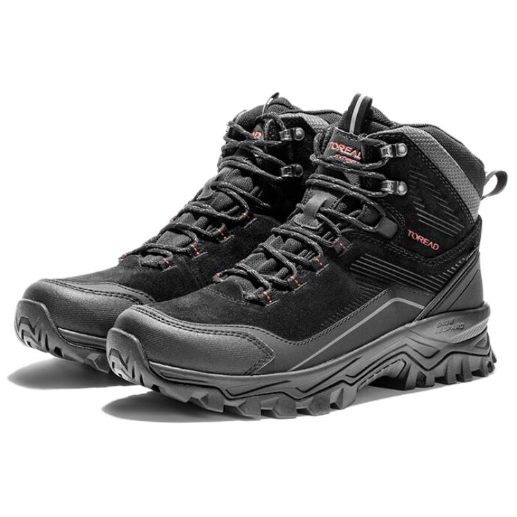 TOREAD Non Slip And Waterproof Thermal High top Mountaineering Shoes Men’s Black