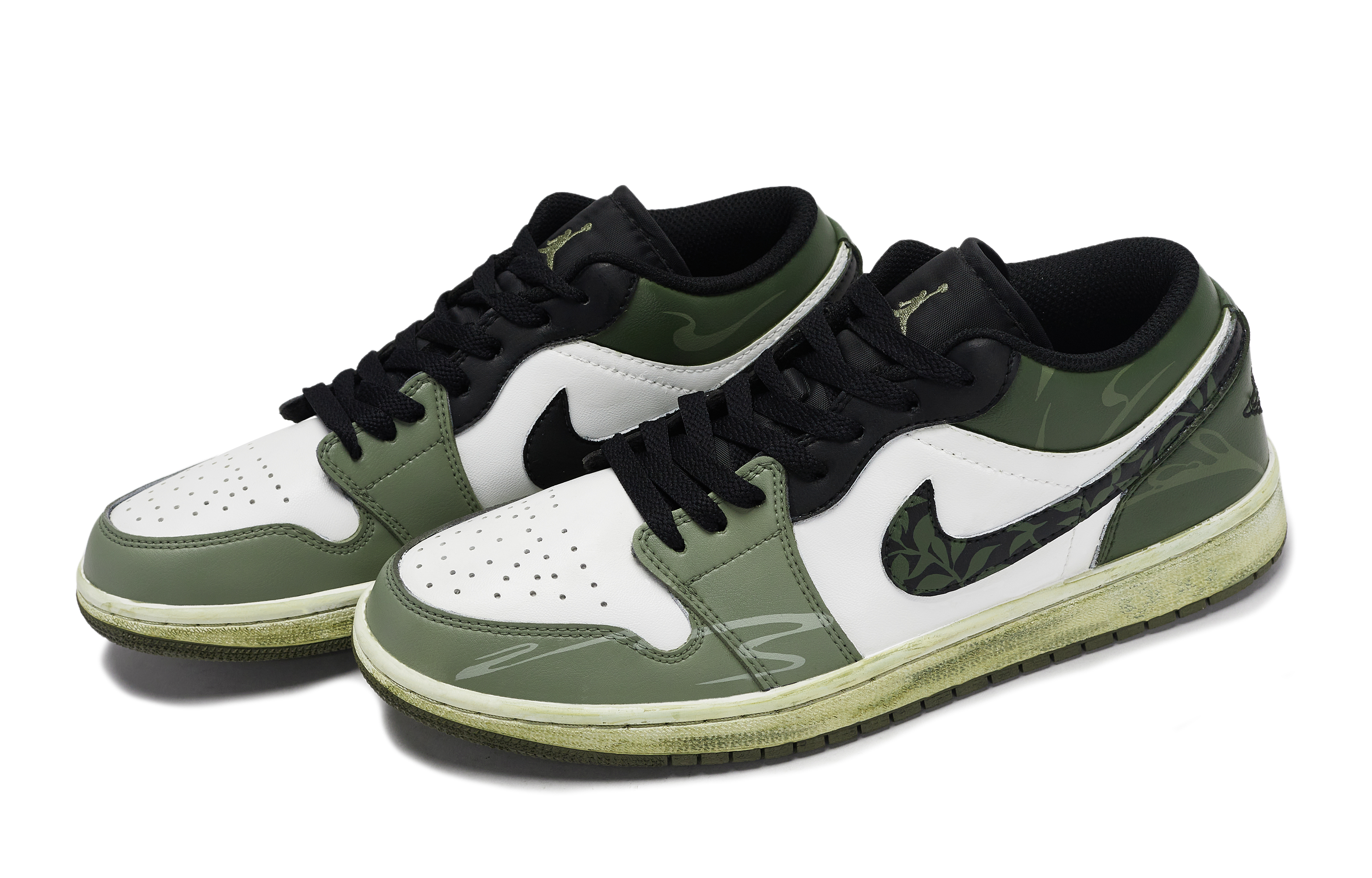 Jordan Air Jordan 1 Longjing, Special Shoe Box Abrasion Resistant Low top Vintage Basketball Shoes Unisex