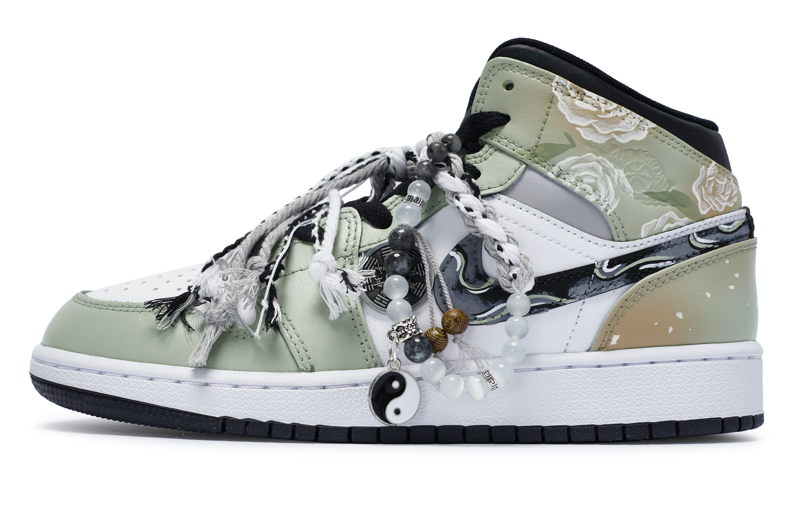 Jordan Air Jordan 1 811 Manufacturing, Poetry Collection, Fragrant Falling Blossoms Mid top Vintage Basketball Shoes