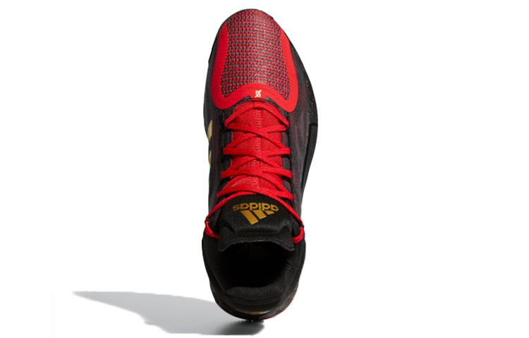 Кроссовки adidas D rose 11 CNY (черный / красный / золотой) — Чёрный / красный / золотой — фото 5