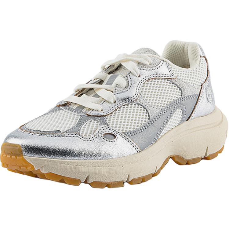 Timberland Textile, Synthetic Leather Breathable Lightweight Grip Low top Mountaineering Hiking Shoes Women’s Silver