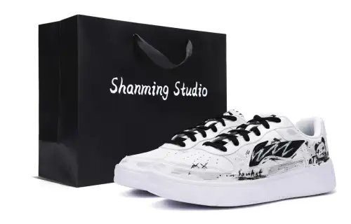 Li Ning Floating Boat Non Slip And Waterproof Abrasion Resistant Low top Skateboard Shoes Men's White Black