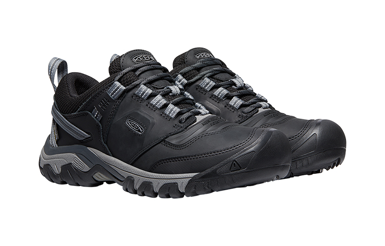 Keen RIDGE FLEX WP Cushioning Slip Resistant Abrasion Resistant Low top Outdoor Shoes Men’s Black Gray