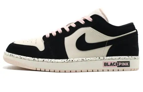 Jordan Air Jordan 1 Guava Ice Cushioning Low top Vintage Basketball Shoes Unisex Beige Black