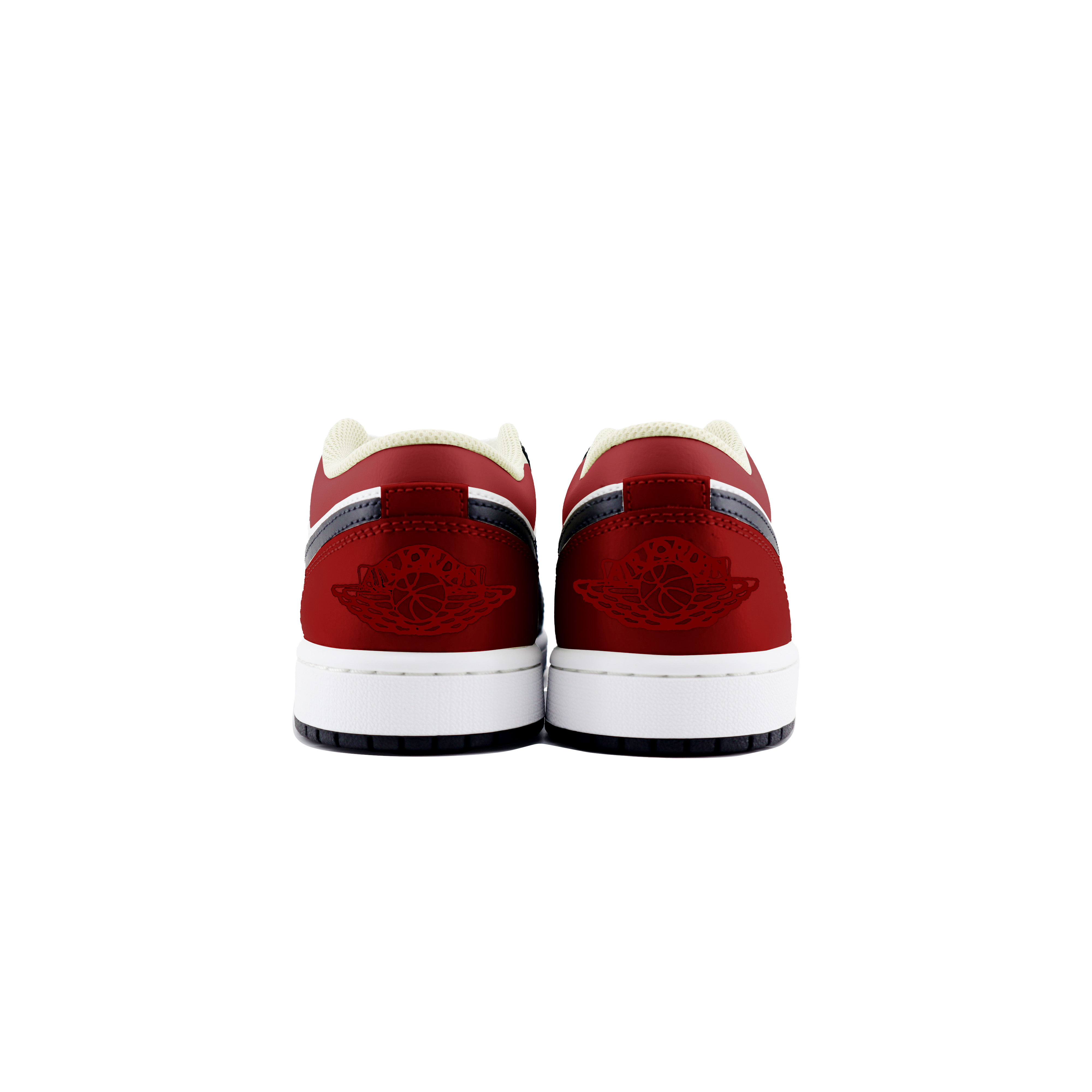 Jordan Air Jordan 1 Abrasion Resistant Low top Vintage Basketball Shoes Unisex Black Red