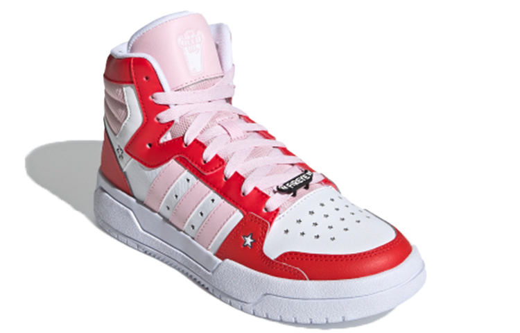 Женские кеды adidas Entrap Mid (бело-красно-розовые) — Белый / красный / розовый — фото 3