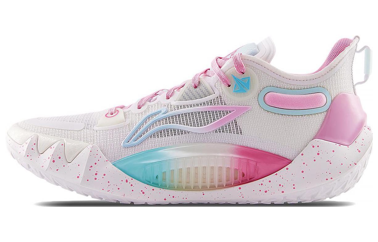 Li Ning JB1 Basketball Shoes Men's Low Top White Blue Pink