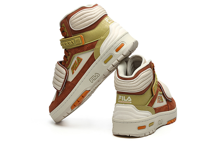 White Mountaineering x FILA FUSION Teratach Mid top Vintage Basketball Shoes Women’s Macadamia Nut