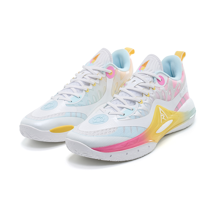 RIGORER Reaves 2 Basketball Shoes Men’s Low Top Lake Blue/Juezhe White/Sugar Pink/Cheese Yellow