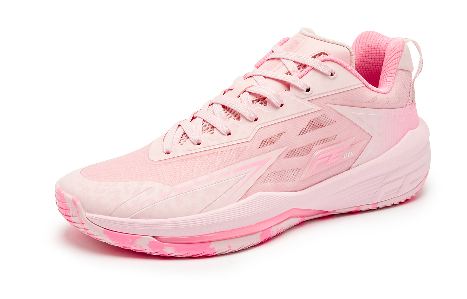 QIAODAN FETEAM Cushioned Slip-Resistant Abrasion-Resistant Low-Top Basketball Shoes Men’s Morning Light Shimmering Pink