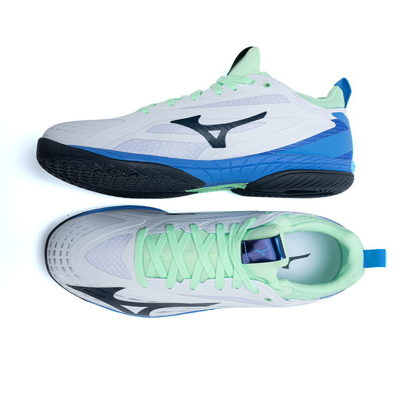 Mizuno Cushioning Slip Resistant Low top Training Shoes Unisex White Green Blue