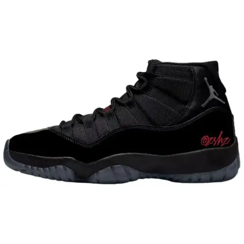 Jordan Air Jordan 11 Slip Resistant Abrasion Resistant High top Vintage Basketball Shoes Men's Black