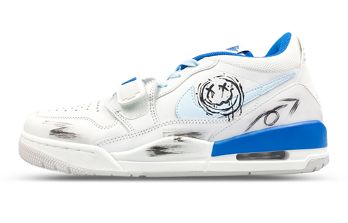 Jordan Legacy 312 Low top Vintage Basketball Shoes Men’s White Blue