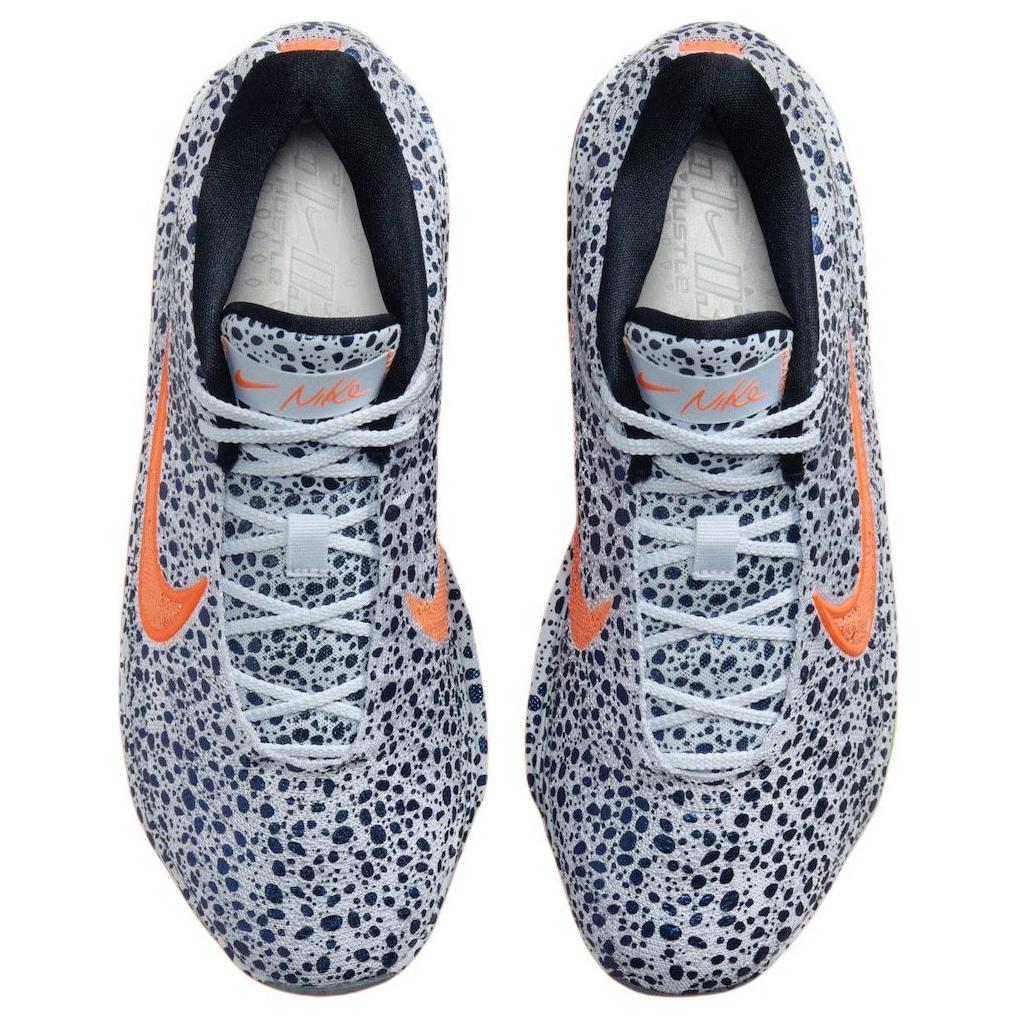 Nike GT Hustle 3 Safari Basketball Shoes Unisex Low Top White Blue Orange